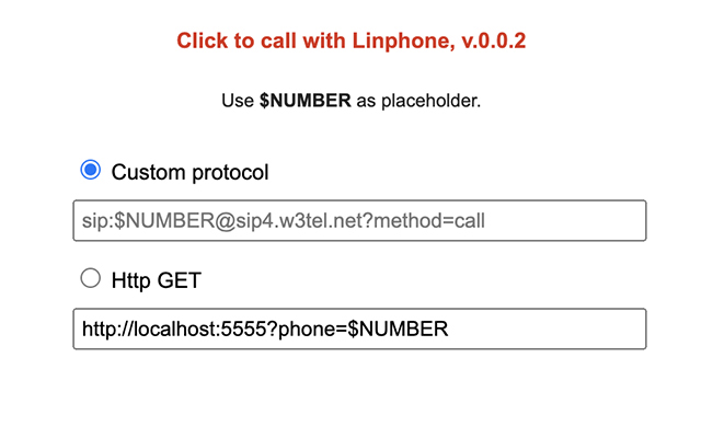 Click to call with Linphone Preview image 0