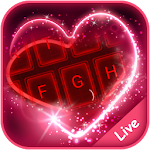 Cover Image of Tải xuống Live Neon Red Heart Keyboard Theme 6.2.1.2019 APK