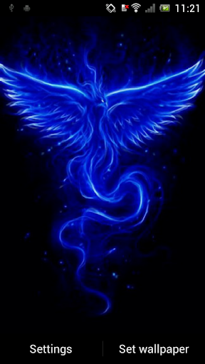 Fiery blue bird live wallpaper