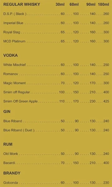 Urbansauce menu 