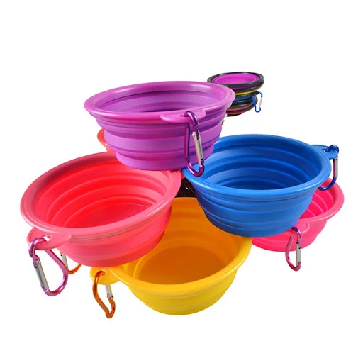350ml Large Collapsible Dog Pet Folding Silicone Bowl Outdoor Travel Camping Portable Puppy Food Container Feeder Dish B