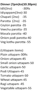 Muthu Tiffin Center menu 2