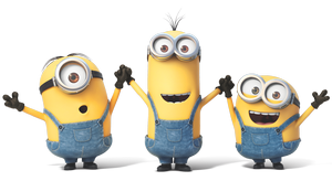 A group of yellow cartoon characters holding hands

Description automatically generated