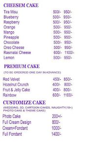 Da Cake Town menu 2