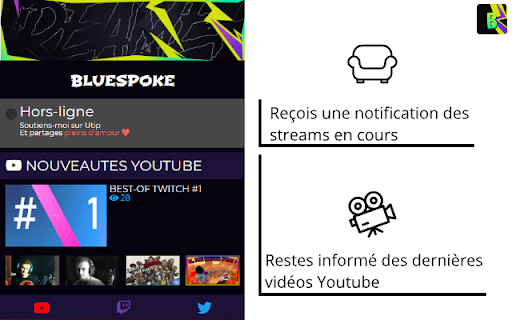 Blue Twitch & Youtube notifier extension