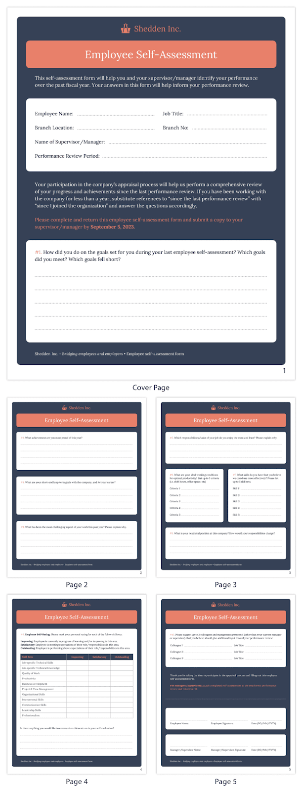 HR report example - Employee self-assessment