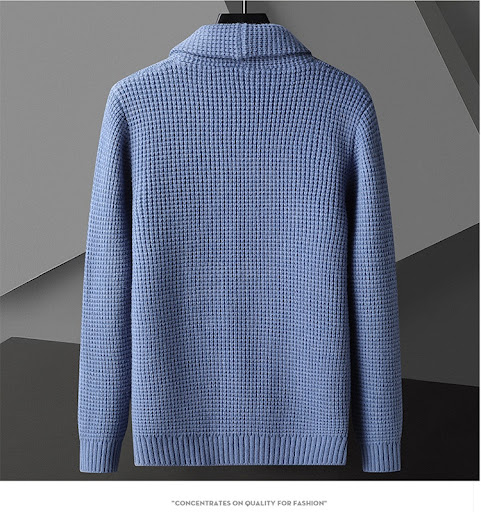 Title 4, Mens Lapel Button Cardigan Sweater Korean Styl...