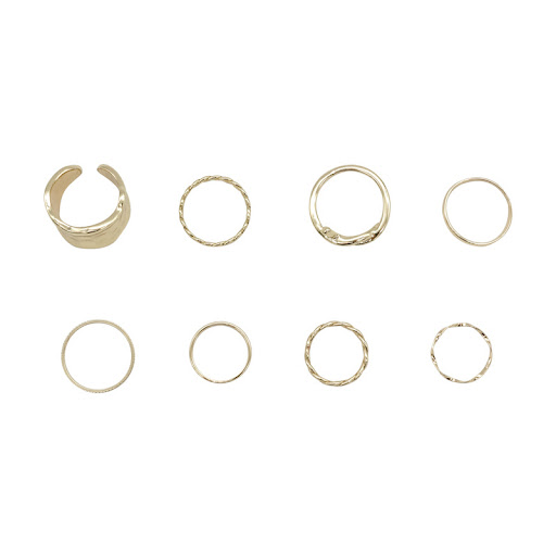 Title 4, Cold Wind Twisted Ring Set Japanese Style. Uniq...