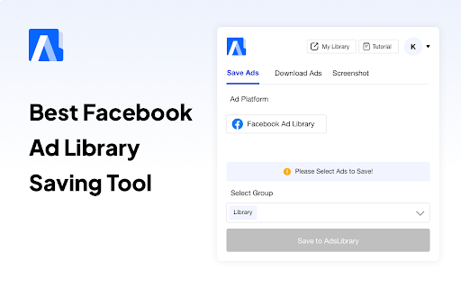 Ad Library: Salve anúncios do Facebook de forma rápida e estável