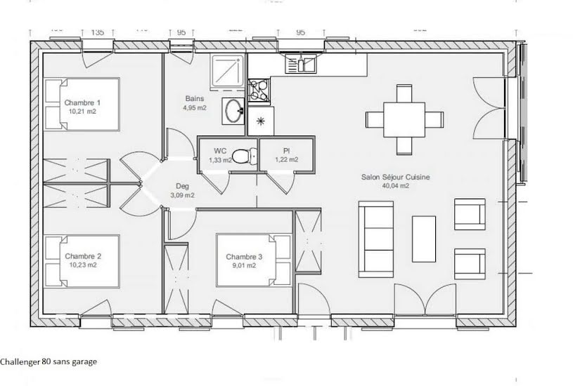  Vente Terrain + Maison - Terrain : 2 000m² - Maison : 80m² à Villeréal (47210) 