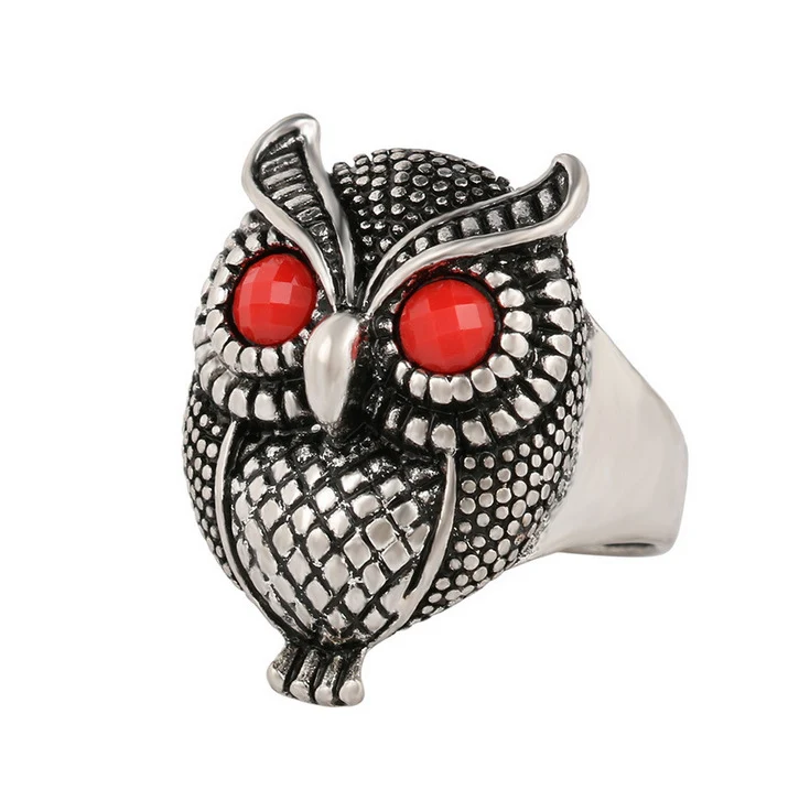 Bague en alliage motif hibou pour hommes et femmes, tendance animalière. Un bijou élégant et unique pour compléter votre style et affirmer votre personnalité.