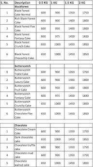 Cake 24X7 menu 1