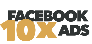 10x Facebook Ads logo in black and gold colours