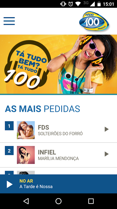 Android application Rádio 100 FM Fortaleza screenshort