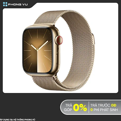 Đồng hồ Apple Watch Series 9 4G 45mm Gold (Vỏ Thép Dây Thép) (MRMU3SA/A)