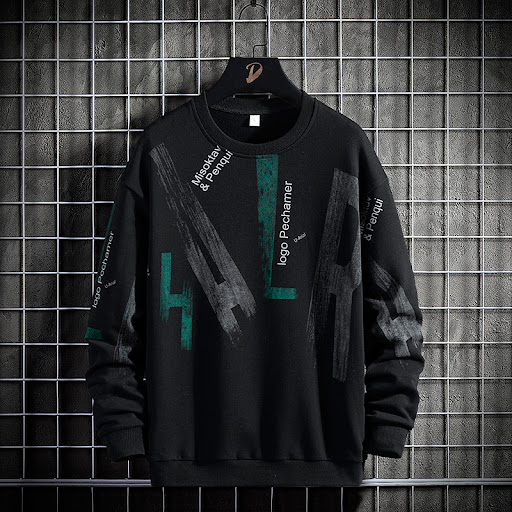 Title 7, Mens All Match Printed Long Sleeve Sweatshirt ...