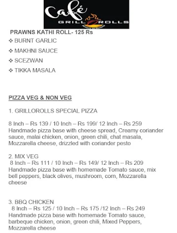 Cafe Grill O Rolls menu 