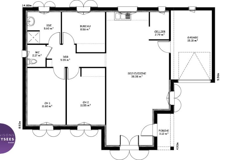  Vente Terrain + Maison - Terrain : 441m² - Maison : 78m² à Courçon (17170) 