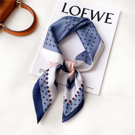 Title 2, Elegant Geometry Print Square Scarf Women. A ve...