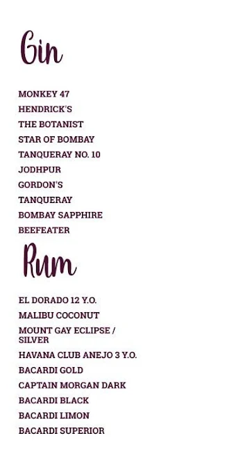 Plum menu 