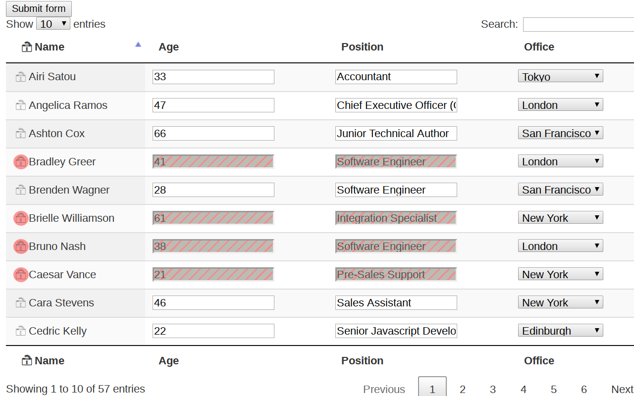 Table Row Disabler Preview image 1