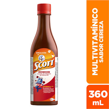 Emulsión de Scott Vitamina A + D3 Haleon Cereza Frasco x 360 ml  