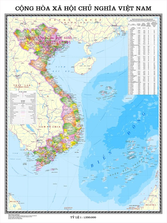Ban Đồ Hành Chính Việt Nam Khổ 2A0 120X160Cm