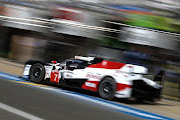 Kamui Kobayashi in the number seven Toyota TS050 hybrid.