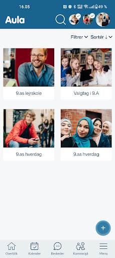 Screenshot Aula for forældre og elever