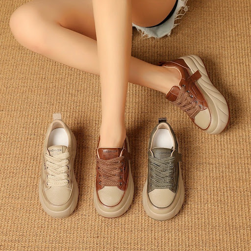 Title 2, Womens Leather Low-top Shoes Retro New Versati...
