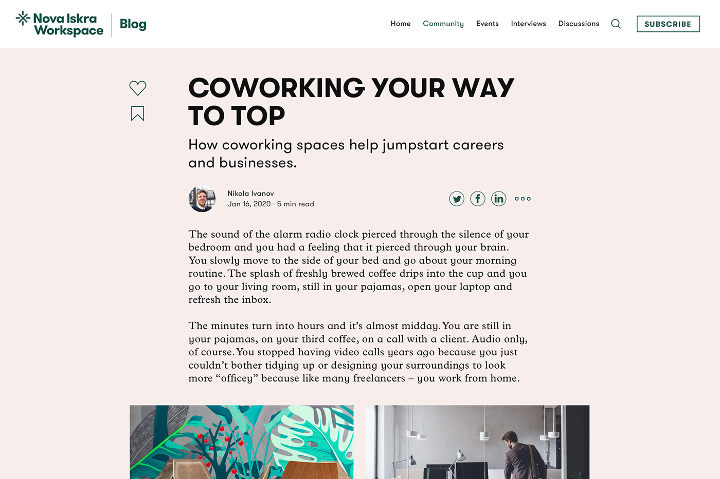 Blog branding  coworking design identity merchandise Stationery UI/UX Website workspace