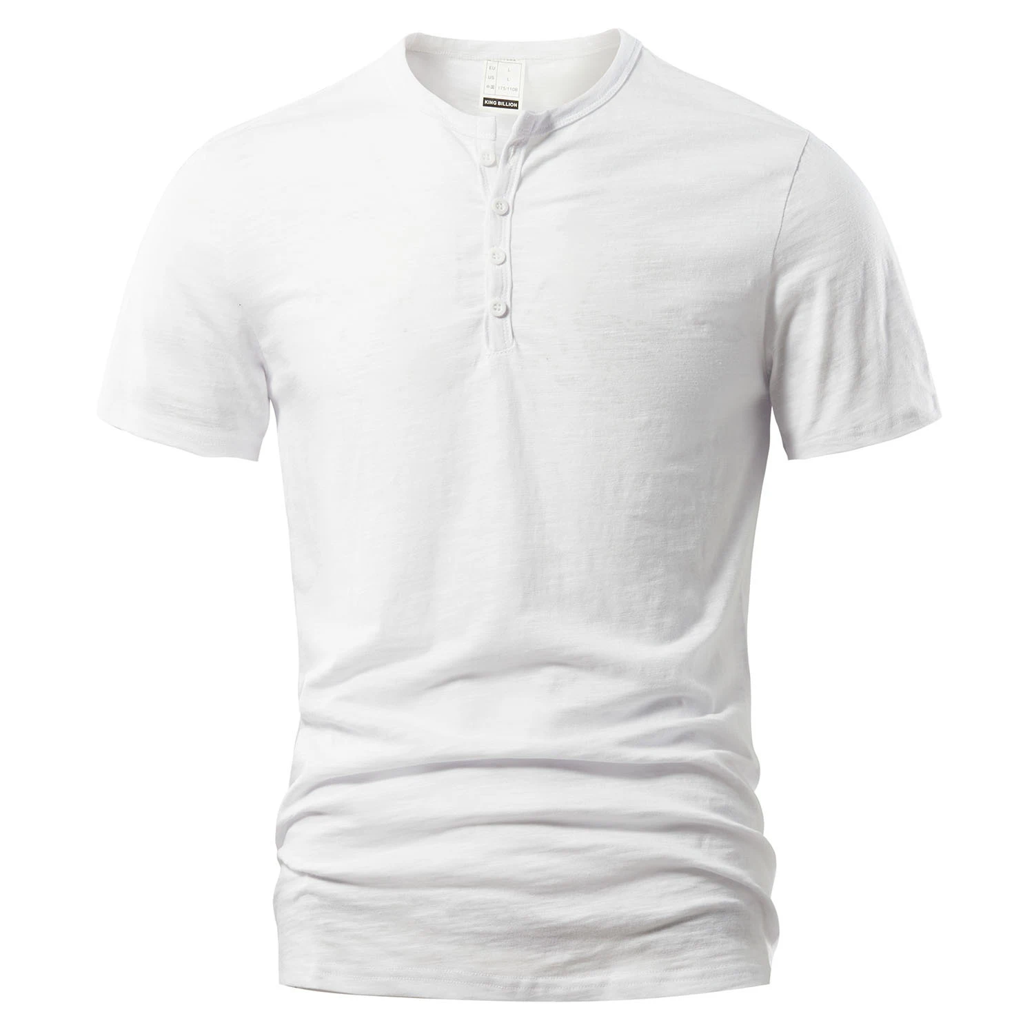 Title 6, Mens Slub Cotton Casual Solid Color Short Slee...