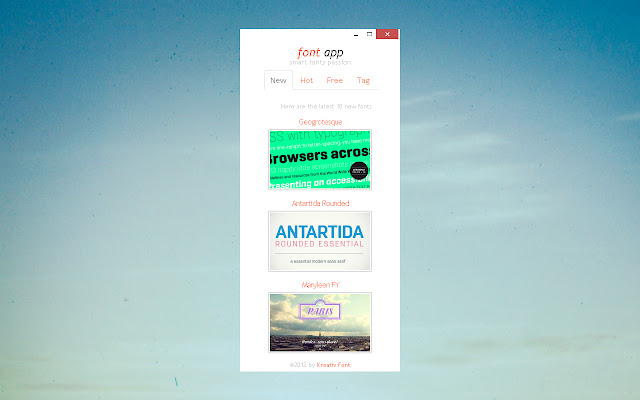 Kreativ Font App chrome extension