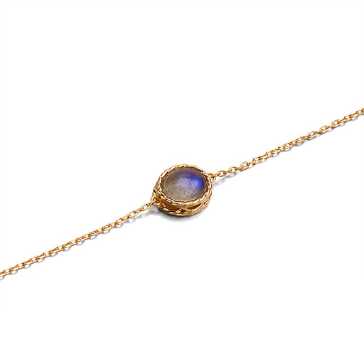 Title 3, Silver Feldspar Sea Blue Treasure Bracelet. Emb...
