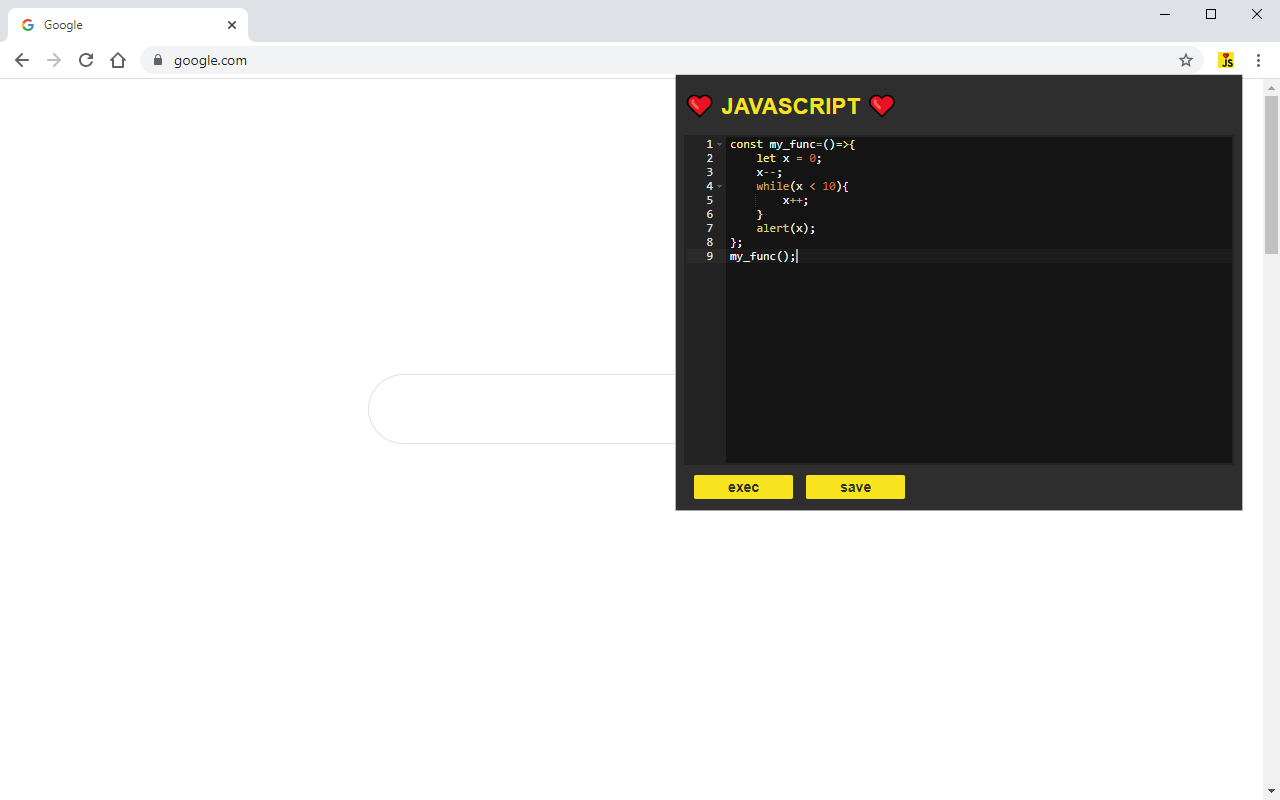 exec JavaScript Preview image 0