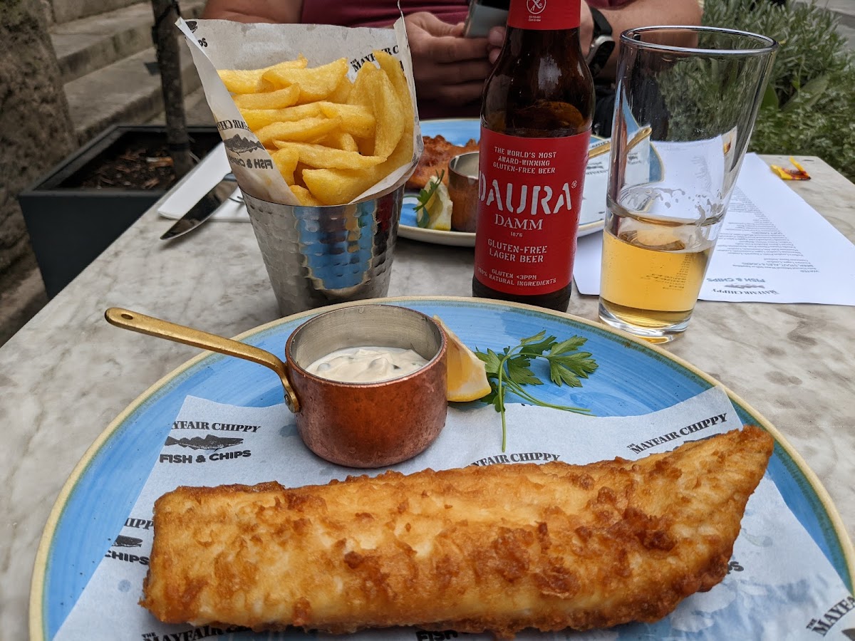 GF cod with chips and beer!