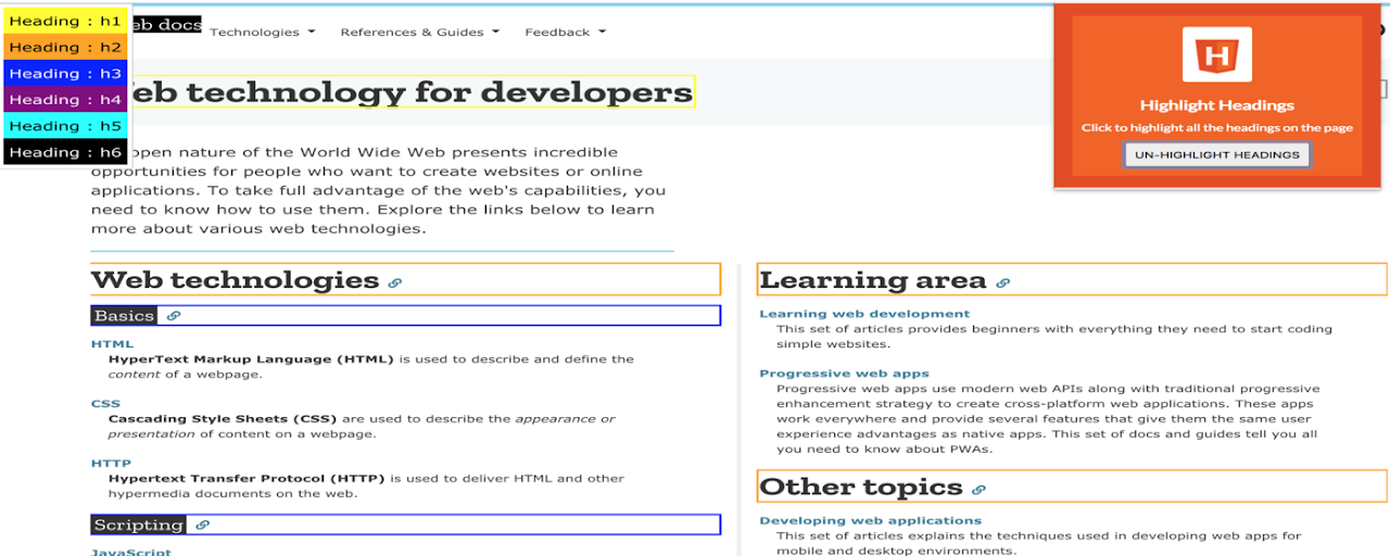 HTML Heading Highlighter Preview image 0