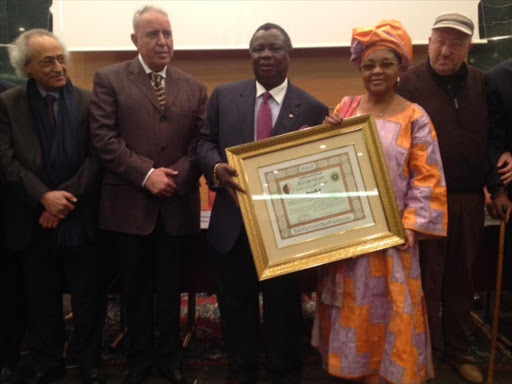 COTU Secretary General Francis Atwoli receiving The National Order of Merit from Algeria President Abdelaziz Bouteflika on Friday.Photo/Courtesy