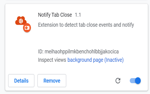 Notify Tab Close