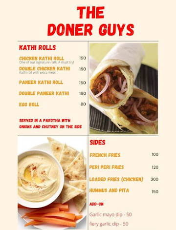The Doner Guys menu 