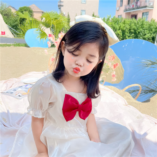 Title 3, Bubble Short-sleeved Evening Cloud Yarn Bow Pri...