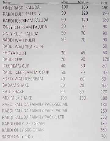 Narad Special Rabri Faluda & Chat Bhandar menu 