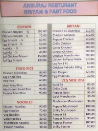 Anburaj Briyani & Fast Food menu 1