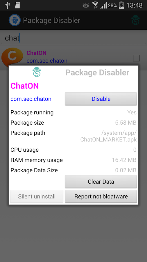   ‪Package Disabler Pro (Samsung)‬‏- لقطة شاشة 