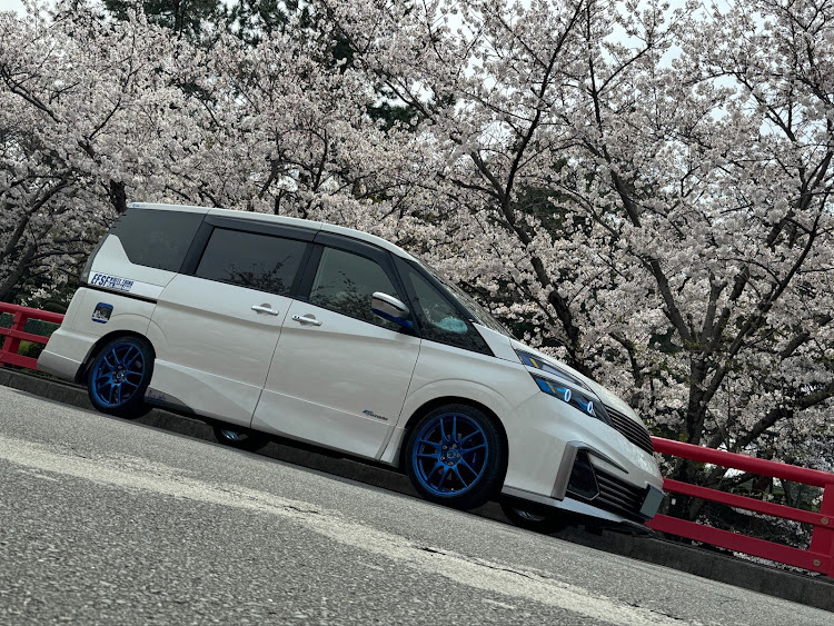 セレナのピックアップお願いいたします・ピックアップに選ばれない車・Tiara Factory・桜とコラボ・サクラと愛車に関するカスタム事例の投稿画像1枚目