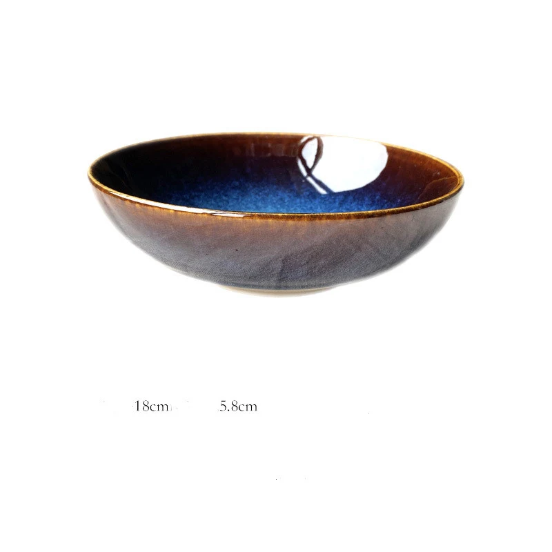 8 inch Keramiek Blauw Oven Diep Bord – Perfect voor serveren, bakken en het decoreren van uw eettafel in stijl
