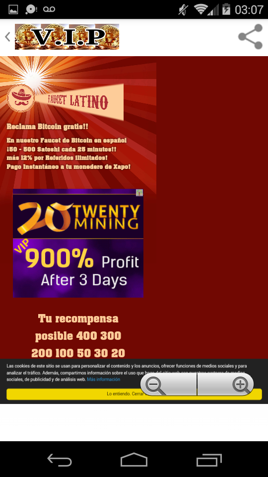 Bitcoin Faucet VIP Screen 2