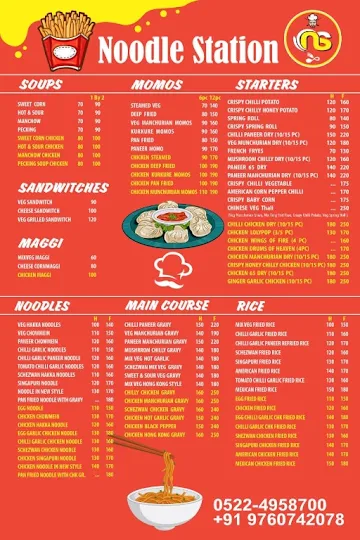 Noodle Station menu 