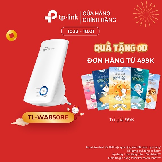 [Hỏa Tốc] Bộ Mở Rộng Sóng Wifi Tp - Link Tl - Wa850Re Chuẩn N 300Mbps - Hàng Chính Hãng