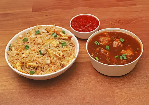 Chicken Manchurian Fried Rice [600 Ml]